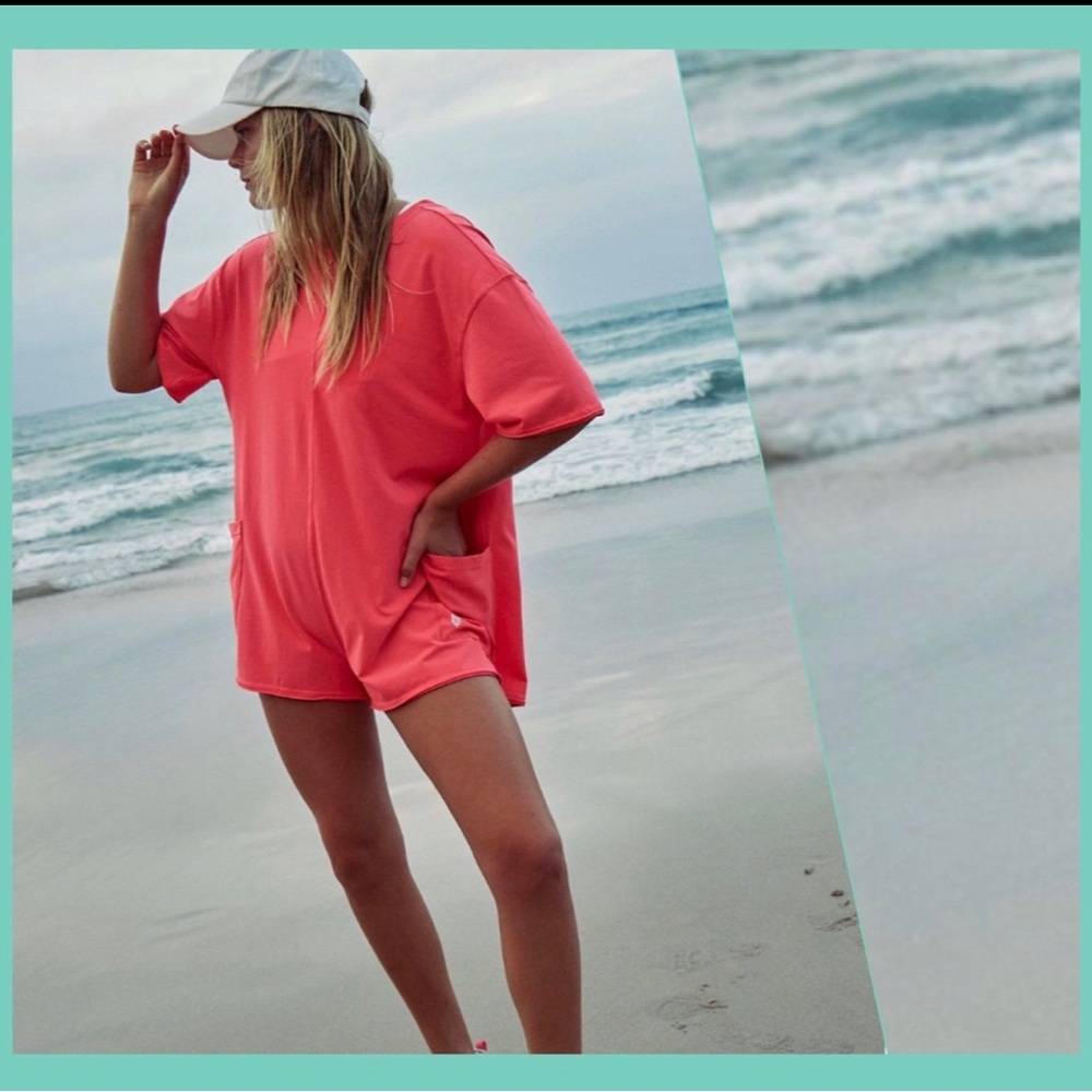 Free People, Size Large, HOT SHOT, Romper, Electric Sunrise, Short Sleeve, NWT! - Picture 3 of 15